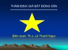 Bài giảng Thẩm định giá tài sản: Chương 2 - ThS. Lê Thanh Ngọc