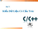 Bài giảng Nhập môn lập trình: Bài 7 - Trần Duy Thanh