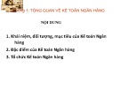 Bài giảng Kế toán ngân hàng - Chương 1: Tổng quan về kế toán ngân hàng