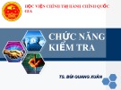 Bài giảng Chức năng kiểm tra - TS. Bùi Quang Xuân