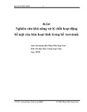 Đồ án tổng hợp: Nghiên cứu khả năng xử lý chất hoạt động bề mặt của bùn hoạt tính trong bể Aerotank