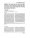 Nghiên cứu đánh giá các kỹ thuật hiện có được ứng dụng trong đánh giá sản xuất sạch hơn và đề xuất định hướng áp dụng tại Việt Nam