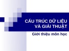 Bài giảng Cấu trúc dữ liệu và giải thuật - Giới thiệu môn học