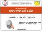 Bài giảng môn học Khai phá dữ liệu: Chương 1