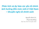 Báo cáo Phân tích và dự báo các yếu tố chính ảnh hưởng đến mức sinh ở Việt Nam – Khuyến nghị về chính sách  - Nguyễn Đình Cử, Phạm Đại Đồng