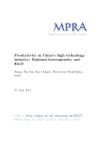 Productivity in China's high technology industry: Regional heterogeneity and R&D