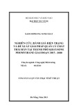 Tóm tắt Luận văn Thạc sĩ Kỹ thuật: Nghiên cứu, đánh giá hiện trạng và đề xuất giải pháp quản lý chất thải rắn tại thành phố Khaysone Phomvihane giai đoạn 2015 - 2020