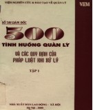 501 tình huống quản lý và các quy định của pháp luật khi xử lý - Sổ tay giám đốc (Tập 1): Phần 1