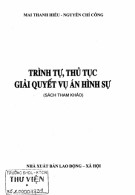 Một số Trình tự, thủ tục giải quyết vụ án hình sự: Phần 1