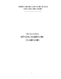 Tập bài giảng: Kỹ năng nghiên cứu và lập luận - TS. Lê Thị Hồng Vân (Chủ biên)