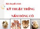 Bài thuyết trình: Kỹ thuật trồng nấm đông cô