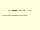 Bài giảng Các giải thuật tìm kiếm, sắp xếp