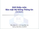 Bài giảng Bảo mật hệ thống thông tin: Chương 0 - ĐH Bách khoa TP HCM