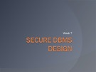 Secure DBMS design