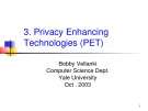 Computer Security: Chapter 3 - Privacy Enhancing Technologies (PET)