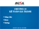 Bài giảng Phần mềm kế toán - Chương 11: Kế toán giá thành