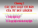 Bài giảng Chương 2: Các quy luật cơ bản của tư duy lôgích