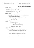 Đề thi khảo sát đầu năm năm có đáp án môn: Toán 11 - Trường THPT Quế Võ số 3 (Năm học 2011-2012)