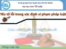 Bài thuyết trình: Yếu tố lỗi trong xác định vi phạm pháp luật