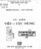 Từ điển thông dụng của Việt - Tày - Nùng: Phần 1