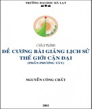 Đề cương bài giảng Lịch sử thế giới cận đại (phần phương Tây): Phần 1