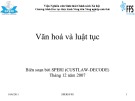 Bài giảng Văn hóa và luật tục