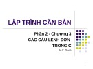 Bài giảng Lập trình căn bản - Chương 3: Các câu lệnh đơn  trong C