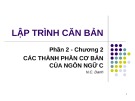 Bài giảng Lập trình căn bản - Chương 2: Các thành phần cơ bản của ngôn ngữ C