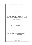 Luận án Tiến sĩ Kinh tế: Tác động của đầu tư trực tiếp nước ngoài đến phát triển kinh tế - xã hội tỉnh Vĩnh Phúc