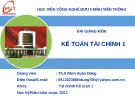 Bài giảng Kế toán tài chính 1 – ThS. Đinh Xuân Dũng