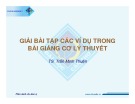 Bài giảng Giải bài tập các ví dụ trong bài giảng cơ lý thuyết - TS. Trần Minh Thuận