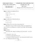 Đề kiểm tra chất lượng đầu năm có đáp án môn: Toán 9 - Trường THCS Lê Hồng Phong (Năm học 2014-2015)