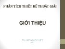 Bài giảng Phân tích và thiết kế thuật giải: Giới thiệu - TS. Ngô Quốc Việt