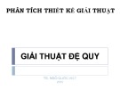 Bài giảng Phân tích và thiết kế thuật giải: Bài 3 - TS. Ngô Quốc Việt