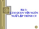 Bài giảng Lập trình cơ sở: Bài 1 - ThS. Võ Hà Quang Định