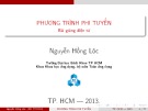 Bài giảng Phương trình phi tuyến - Nguyễn Hồng Lộc (ĐH Bách Khoa)