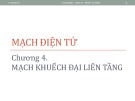 Bài giảng Mạch điện tử: Chương 4 - ĐH Bách khoa TP. HCM