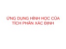 Bài giảng Giải tích 1: Ứng dụng hình học của tích phân xác định