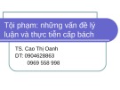 Bài giảng Tội phạm - Những vấn đề lý luận và thực tiễn cấp bách - TS. Cao Thị Oanh