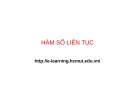 Bài giảng Giải tích 1: Hàm số liên tục