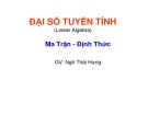 Bài giảng Toán cao cấp (Phần đại số tuyến tính): Chương 8 - Ngô Thái Hưng