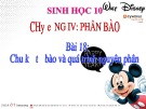 Bài giảng Sinh học 10: Bài 18 - Chu kỳ tế bào và quá trình nguyên phân