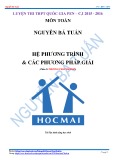 Hệ phương trình và các phương pháp giải: Phần 3 - Nguyễn Bá Tuấn