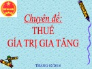 Bài giảng chuyên đề: Thuế giá trị gia tăng