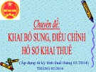 Bài giảng Khai bổ sung, điều chỉnh hồ sơ khai thuế