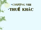 Bài giảng Chương VIII: Thuế khác