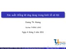 Bài giảng Xác suất thống kê ứng dụng trong kinh tế xã hội: Chương 7 - Dương Thị Hương