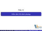 Bài giảng Xác suất thống kê và ứng dụng: Phần 11 - Phan Thanh Hồng