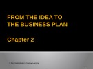 Lecture Entrepreneurial finance - Chapter 2: From the idea to the business plan