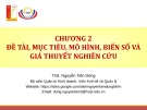 Bài giảng Phương pháp nghiên cứu trong kinh doanh: Chương 2 - ThS. Nguyễn TIến Dũng